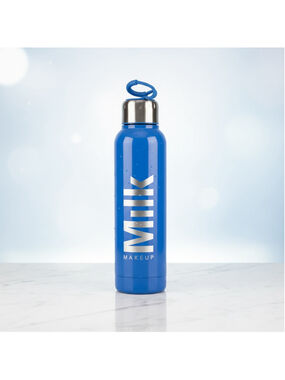 Milk Makeup Water Bottle Blue Stainless Steel Reusable NWOT